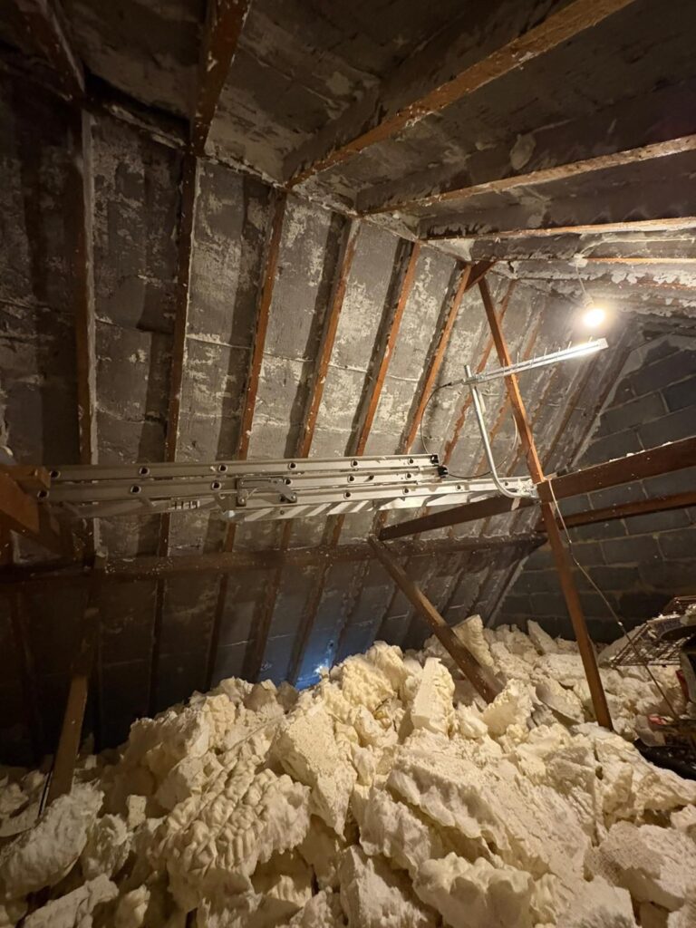 Universal Eco Homes removing spray foam insulation