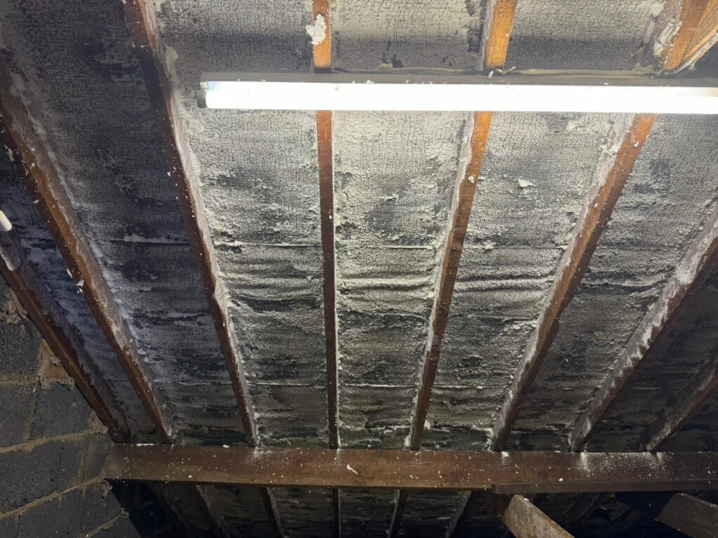 Universal Eco Homes Removing Spray Foam Insulation in a house